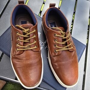 John Ashford Brown Dress Shoes with Smooth Leather Finish